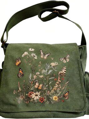 Pattern Messenger Bag Cute Canvas Crossbody Bags Women/Men Shoulder Bag Lightwei